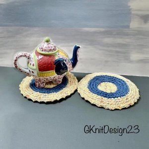 Crochet Thick Pot Holders, Handmade Easter Gift